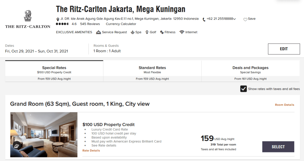 Review: American Express Marriott Bonvoy Brilliant 6 Ritz-Carlton Jakarta, Mega Kuningan