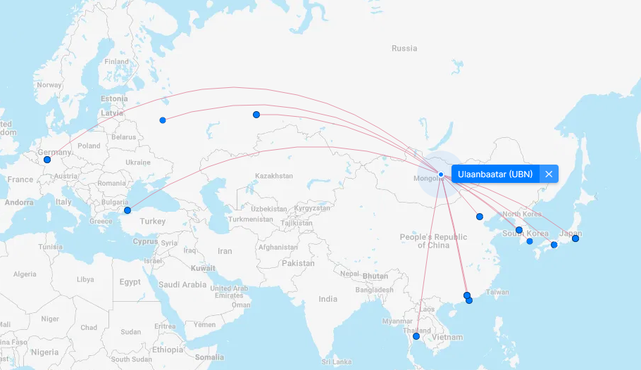 4 Useful Sites to Help Research Flights for Award Redemptions 3 Ulaanbaatar Flight Routes