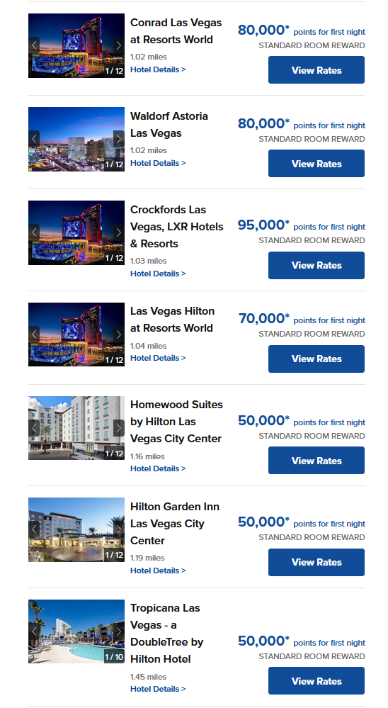 How to Book Cheap Las Vegas Strip Hotels with Credit Card Points 7 Hilton Rates Las Vegas Weekend