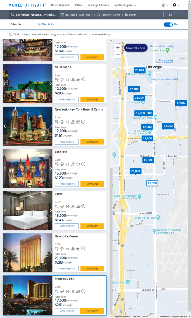 How to Book Cheap Las Vegas Strip Hotels with Credit Card Points 2 World of Hyatt Las Vegas Strip