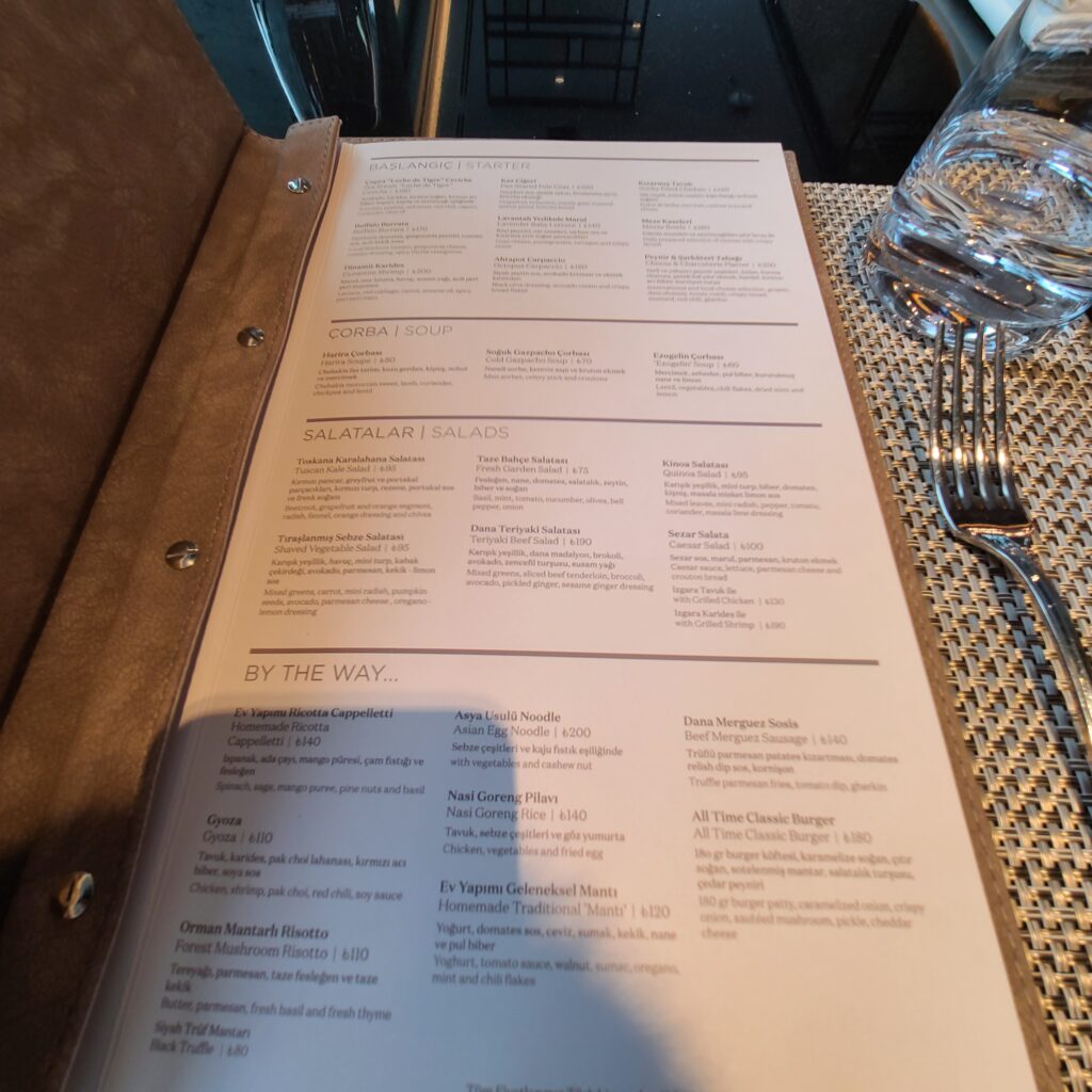 JW Marriott Istanbul Marmara Sea Ceres Restaurant Starters Menu