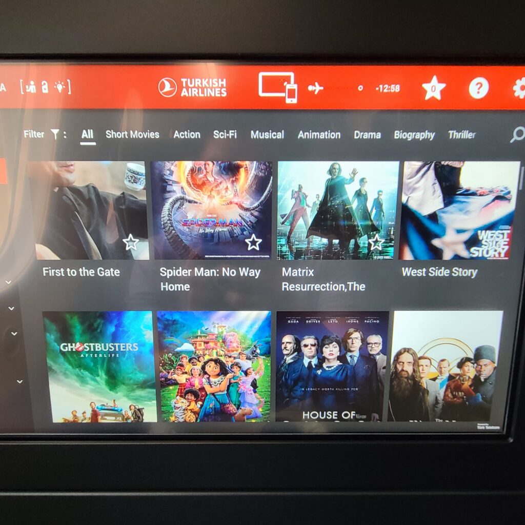 Review: Turkish Airlines Business Class Boeing 787-9 Dreamliner (IST-SFO) 27 Turkish Airlines Business Class 787 Entertainment Screen
