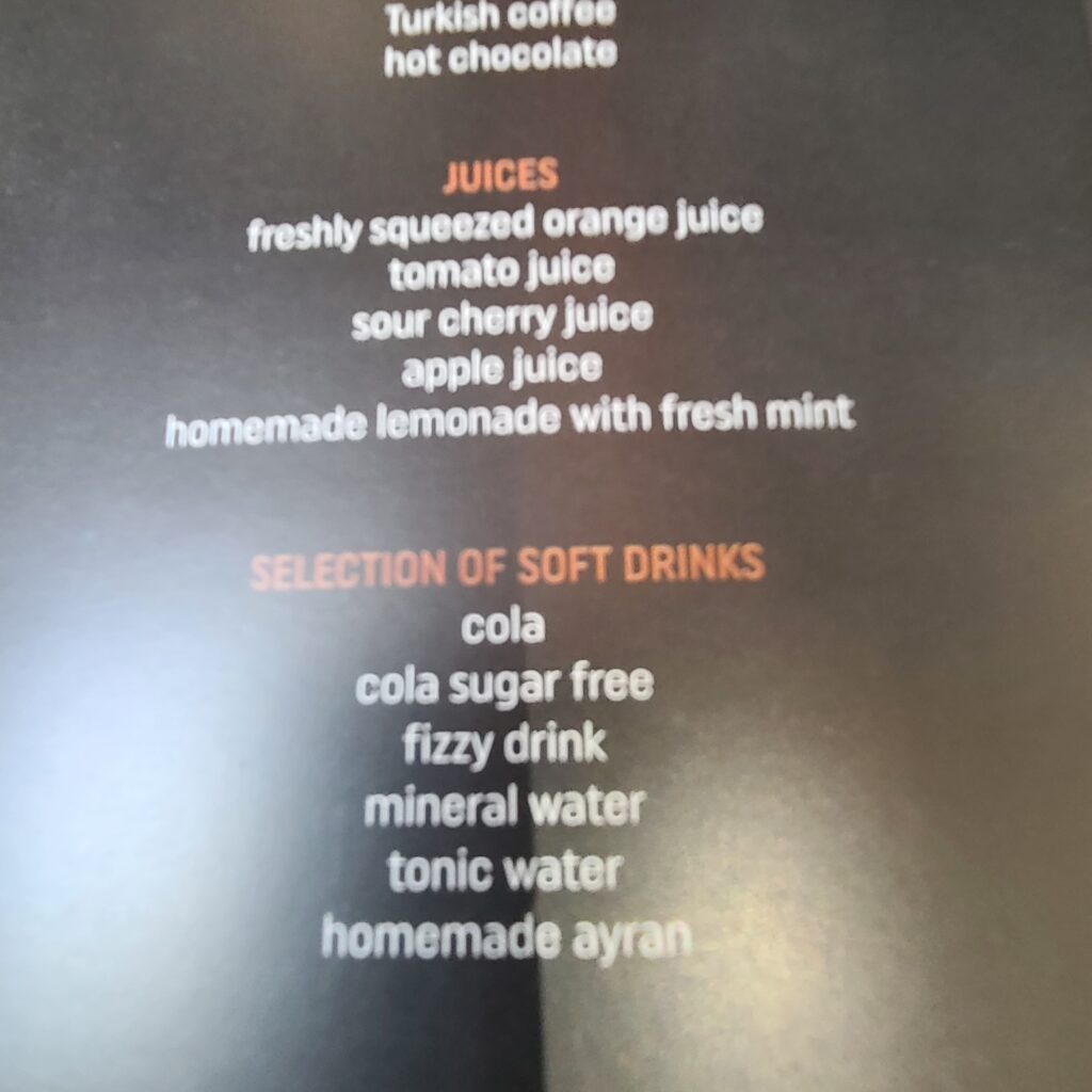 Review: Turkish Airlines Business Class Boeing 787-9 Dreamliner (IST-SFO) 32 Turkish Airlines Business Class 787 Beverages Menu