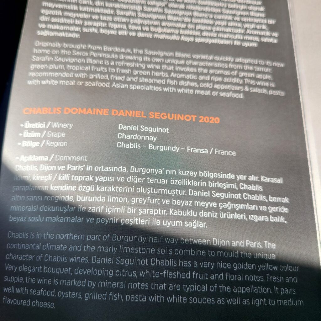 Review: Turkish Airlines Business Class Boeing 787-9 Dreamliner (IST-SFO) 36 Turkish Airlines Business Class 787 Alcohol Menu