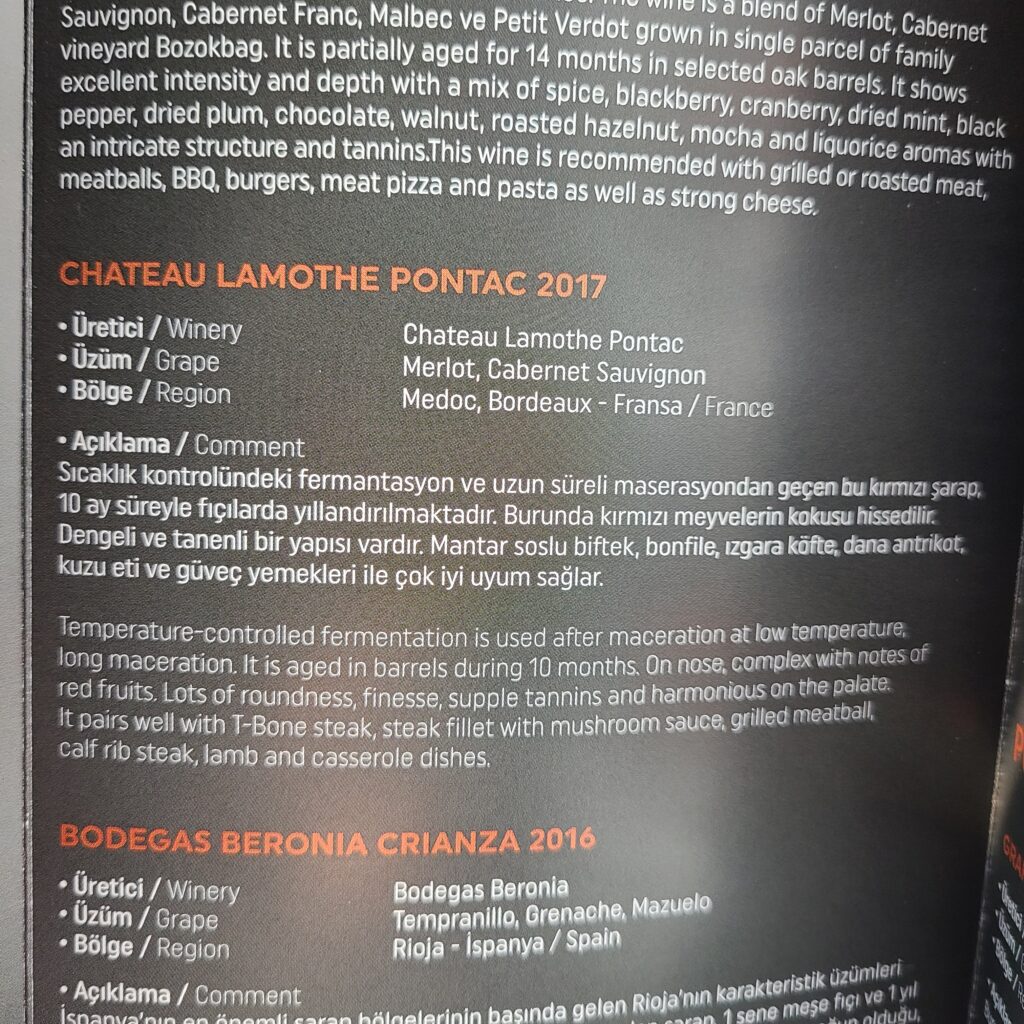 Review: Turkish Airlines Business Class Boeing 787-9 Dreamliner (IST-SFO) 38 Turkish Airlines Business Class 787 Alcohol Menu