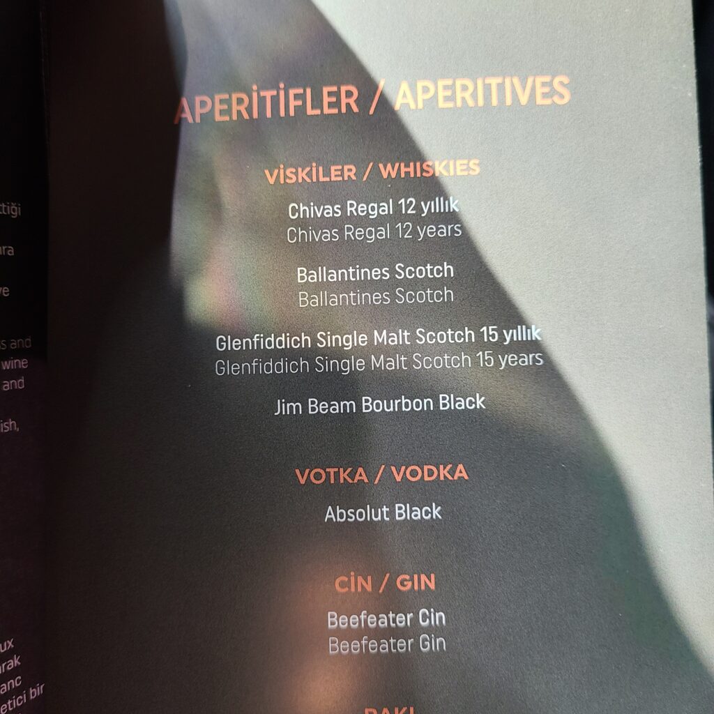 Review: Turkish Airlines Business Class Boeing 787-9 Dreamliner (IST-SFO) 34 Turkish Airlines Business Class 787 Alcohol Menu