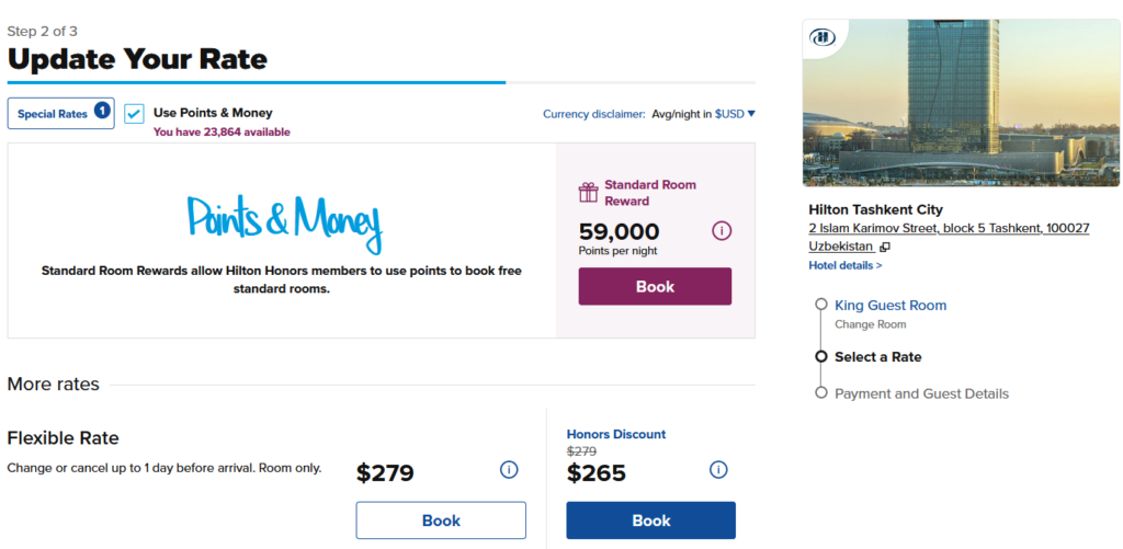 Hilton Honors Points & Money Rewards: Is It Worth Using? 6 Hilton Tashkent City Cash Rate