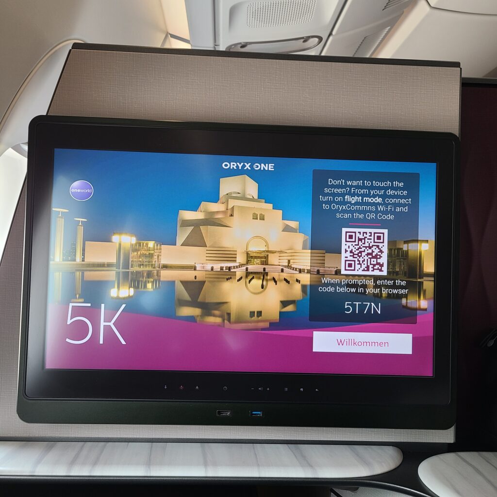 How I'm Booking A Family of 3 to Europe with Points & Miles 4 Qatar Airways QSuites Entertainment Screen