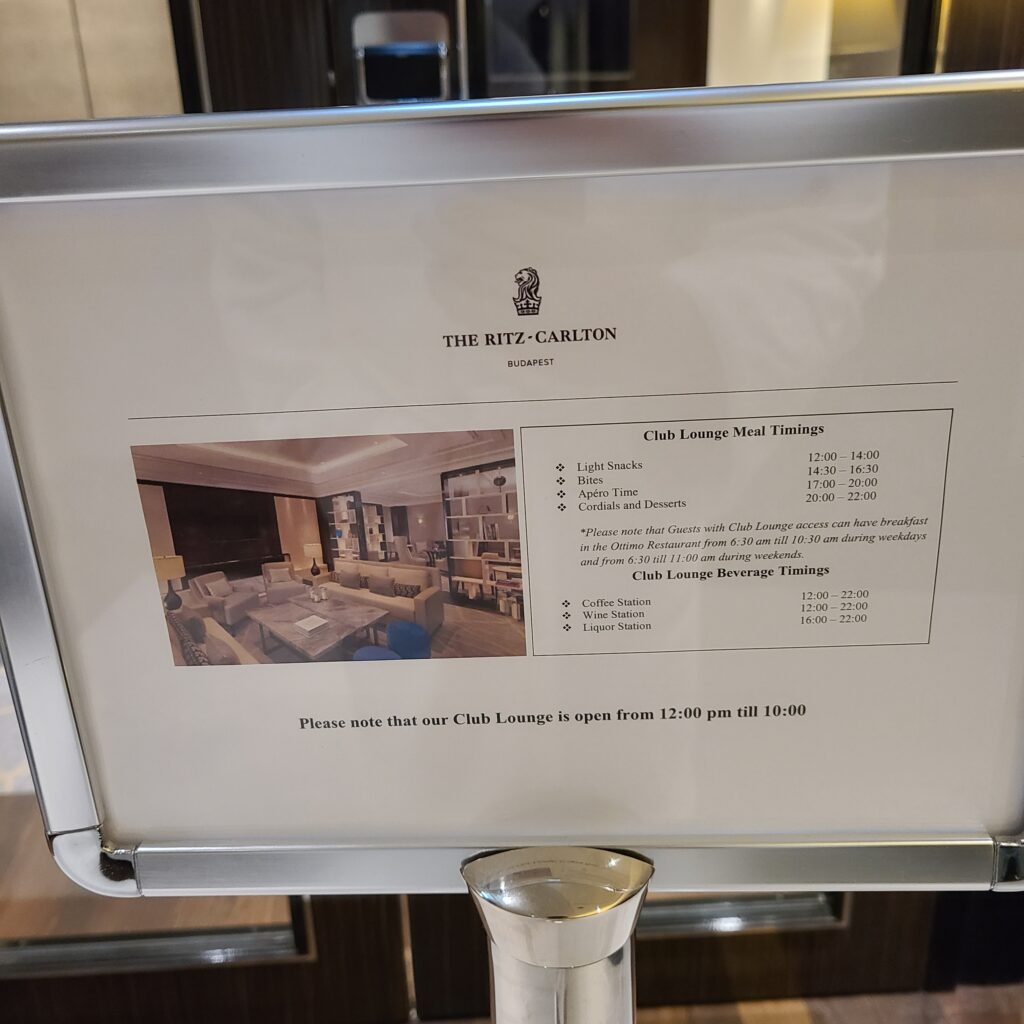 The Ritz-Carlton, Budapest The Ritz-Carlton, Budapest Club Lounge Schedule