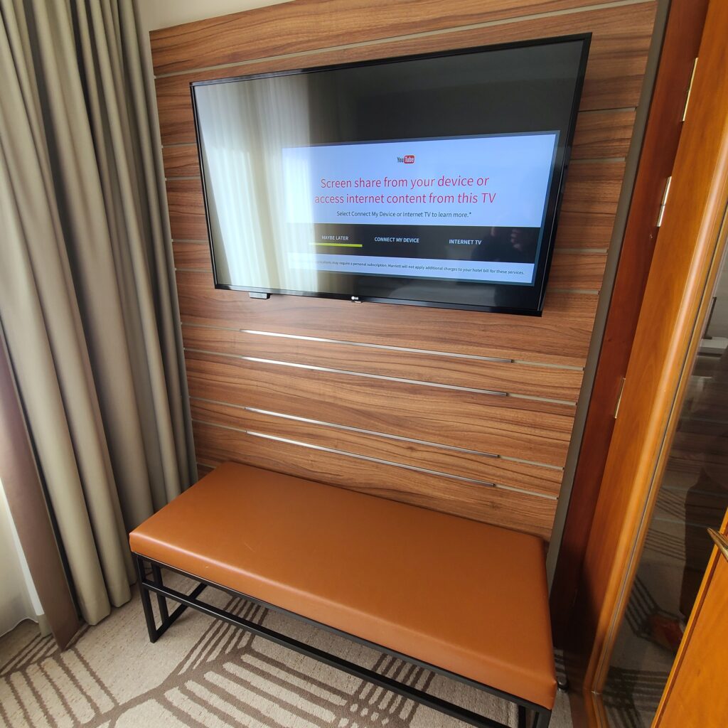 Prague Marriott Hotel Family Suite Master Bedroom TV