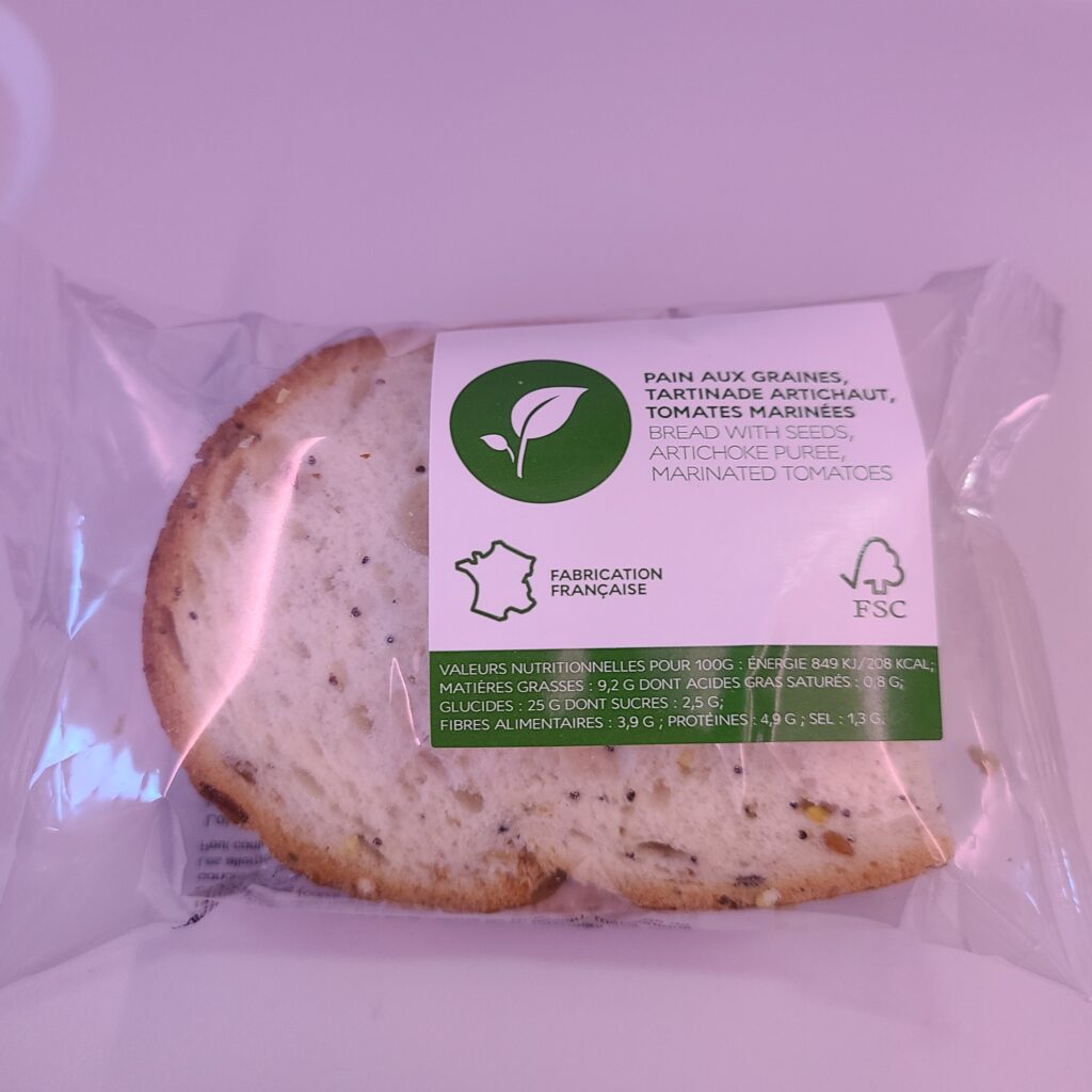 Review: Air France Airbus A220-300 Economy Class (FCO-CDG) 16 Air France Airbus A220-300 Vegan Sandwich