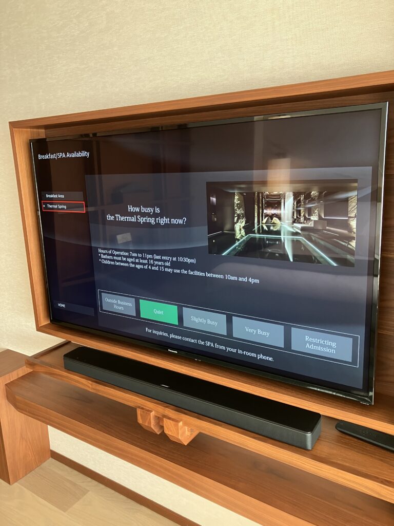 HOTEL THE MITSUI KYOTO Thermal Spa Status on TV