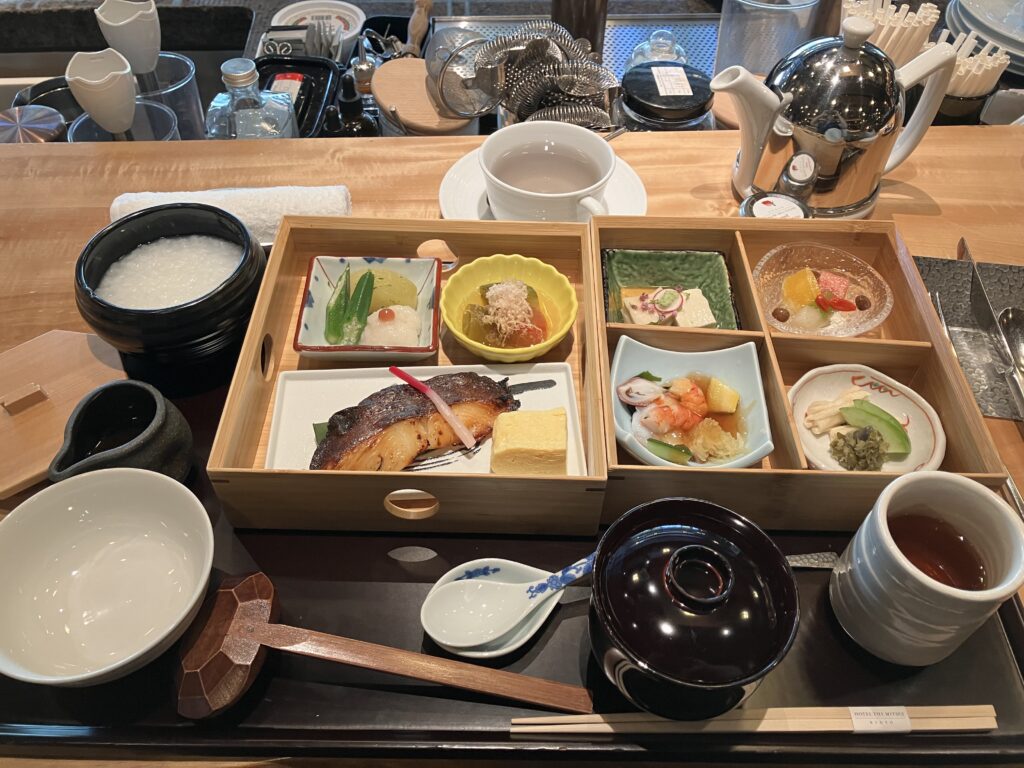HOTEL THE MITSUI KYOTO Japanese Breakfast Citrus Grilled Flounder with Congee