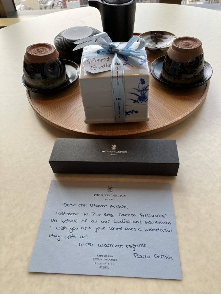 Ritz-Carlton Fukuoka Birthday Note