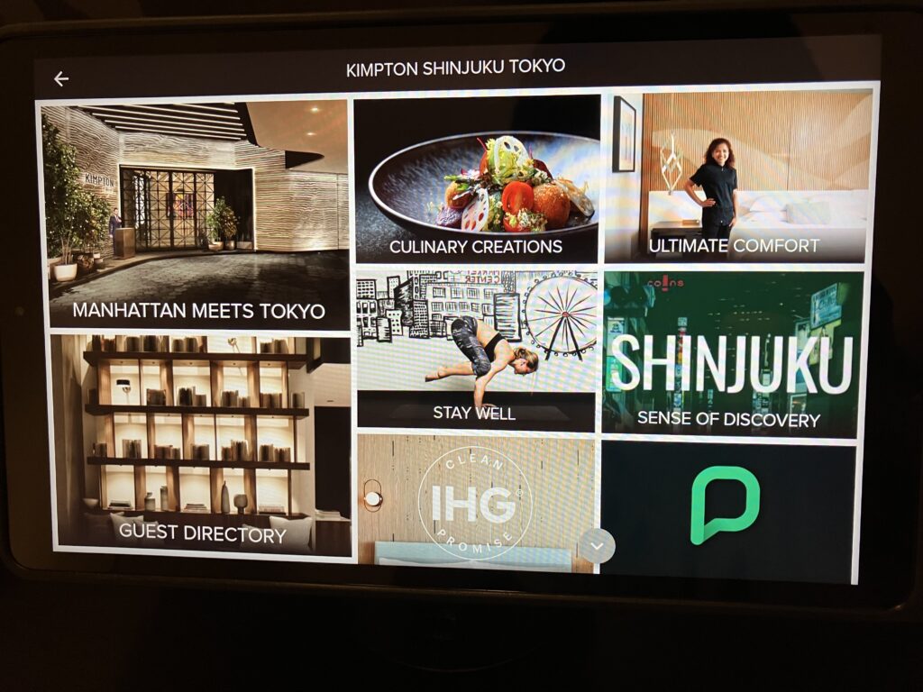 Kimpton Shinjuku Tokyo Mobile Pad Controls