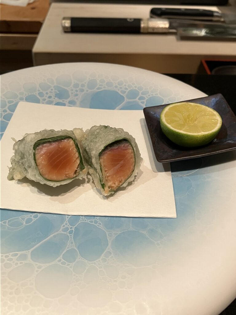 Review: Mizuki at Ritz-Carlton, Kyoto (Sushi & Tempura) 34 Mizuki at Ritz-Carlton, Kyoto Tempura Salmon