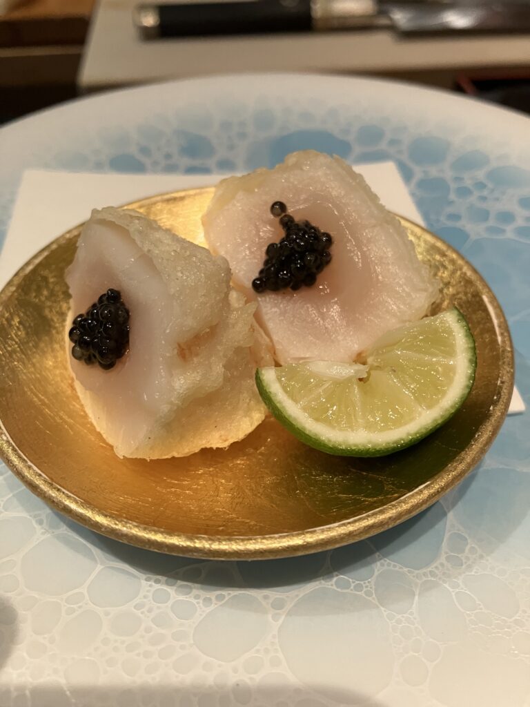 Review: Mizuki at Ritz-Carlton, Kyoto (Sushi & Tempura) 38 Mizuki at Ritz-Carlton, Kyoto Tempura Scallops with Caviar