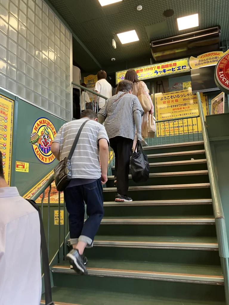 Lucky Pierrot- Unique Burger Chain in Hakodate, Japan 4 Lucky Pierrot Stairs