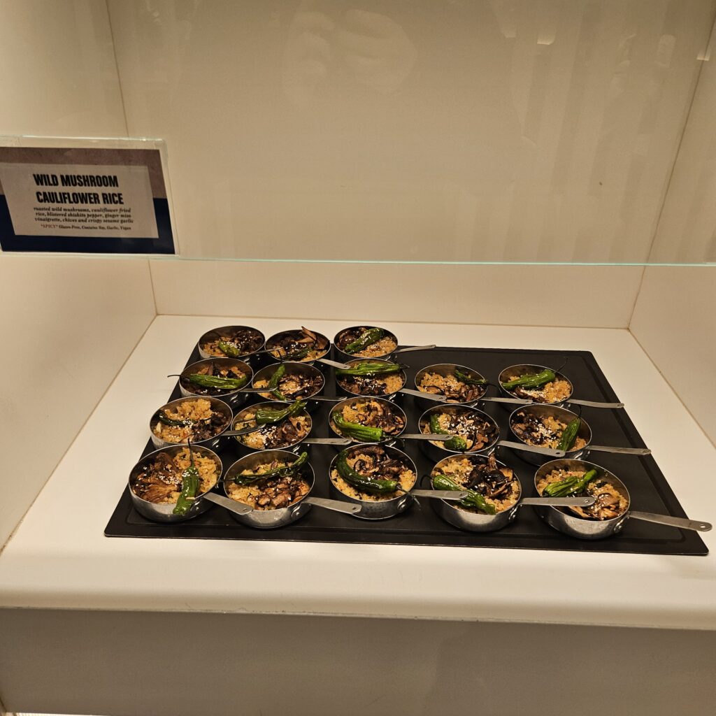 Capital One Lounge DFW Wild Mushroom Cauliflower Rice