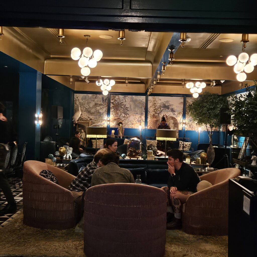 Kimpton Hotel Fontenot Peacock Room Lounge Area