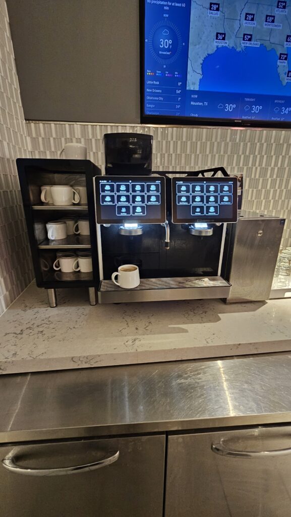 Review: The Club MSY Lounge- Louis Armstrong New Orleans International Airport 9 The Club MSY Coffee Machine