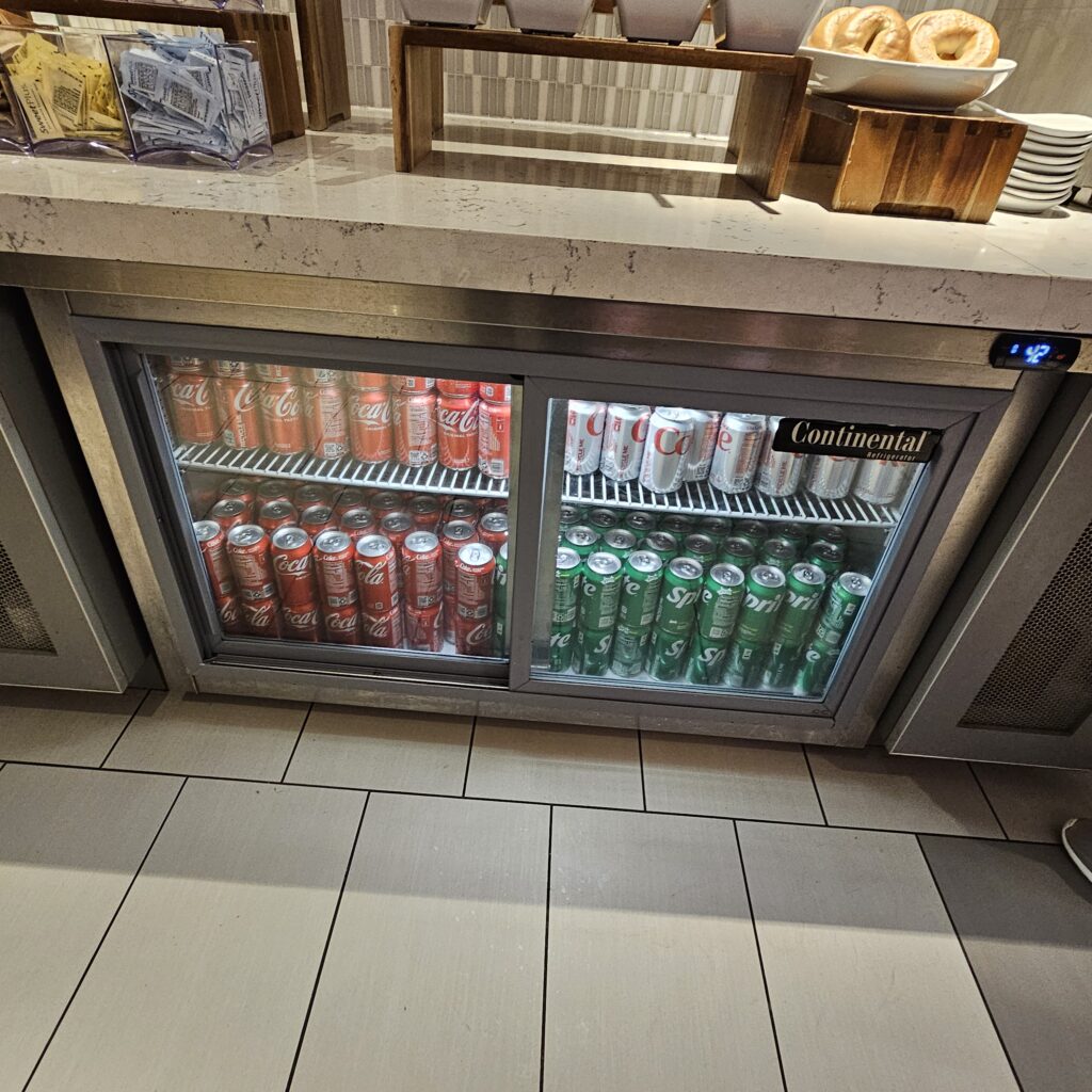 Review: The Club MSY Lounge- Louis Armstrong New Orleans International Airport 13 The Club MSY Soft Drinks Fridge