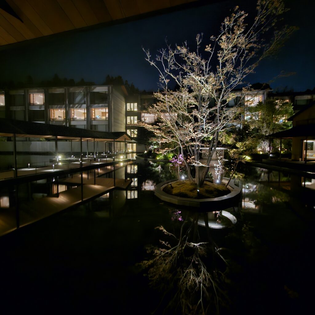 Roku Kyoto Water Basin Area at Night