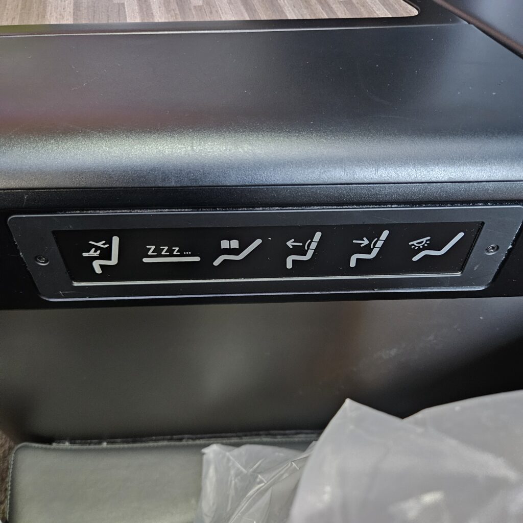 Starlux Airbus A330-900neo Business Class Seat Controls