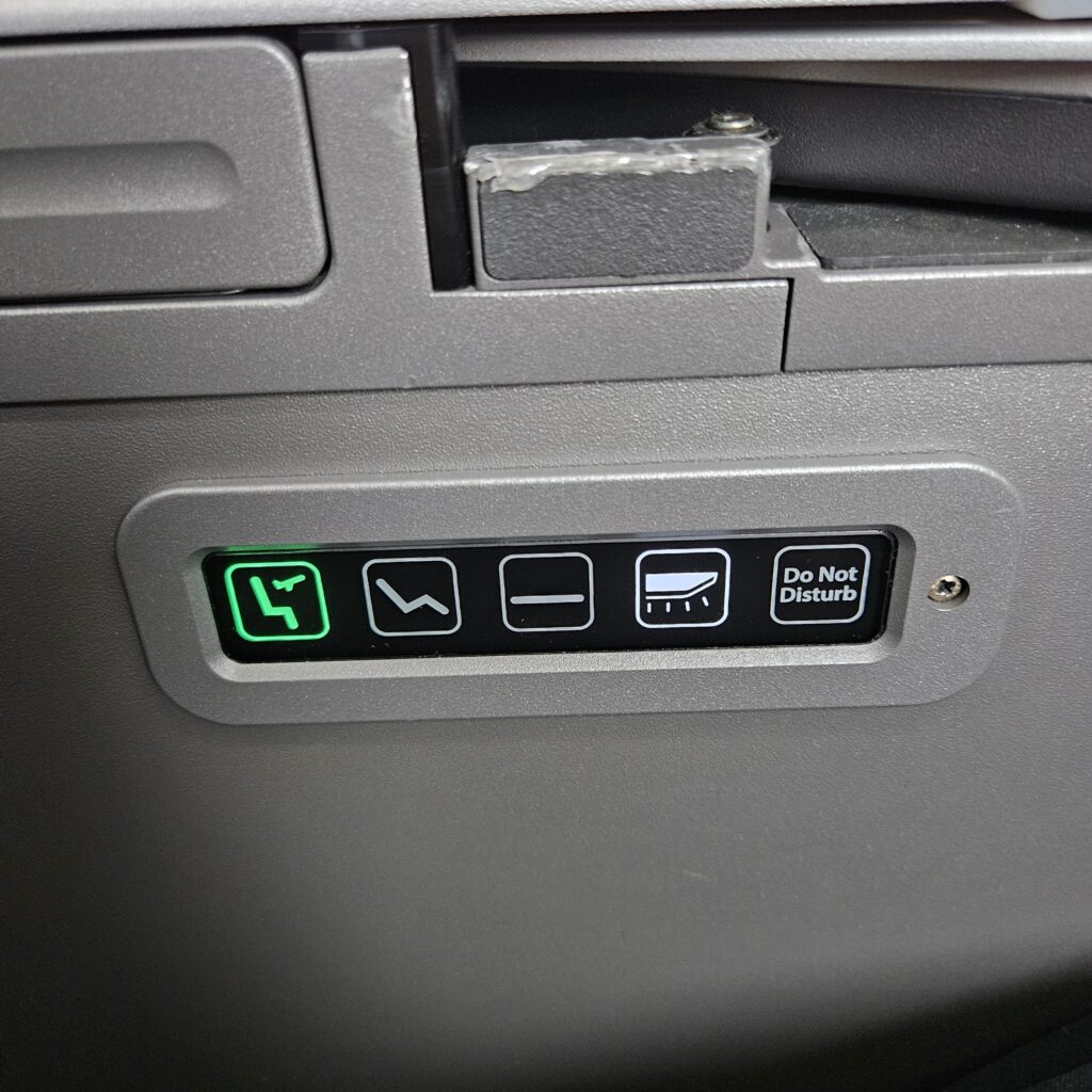 EVA Air Boeing 787-10 Business Class Seat Controls