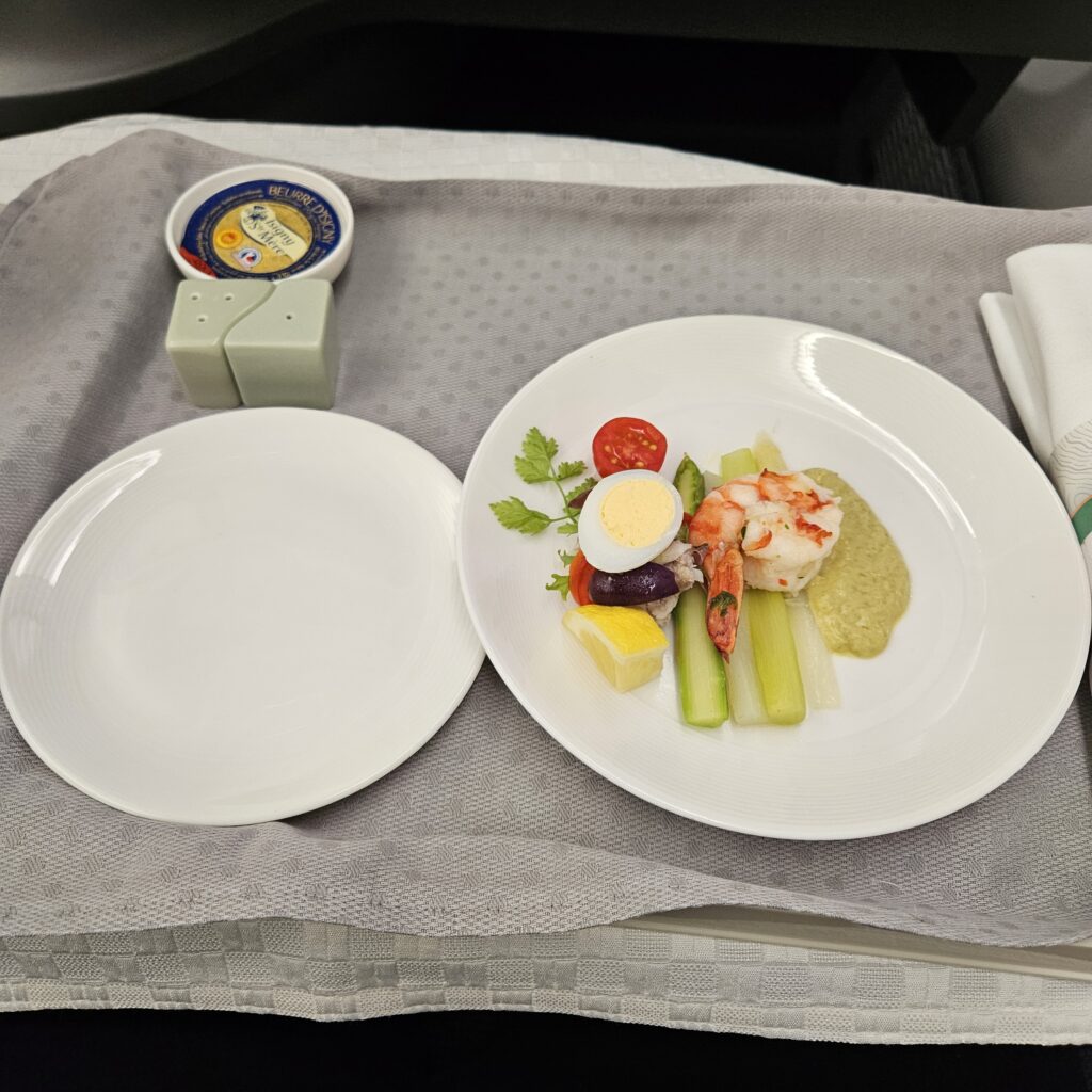 EVA Air Boeing 787-10 Business Class Appetizer